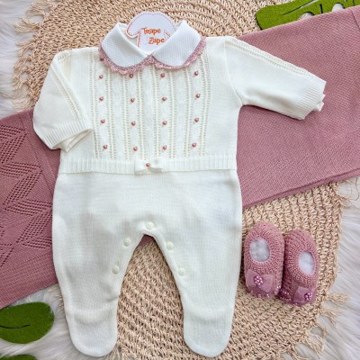 Saída de Maternidade Erica - Off White e Rose